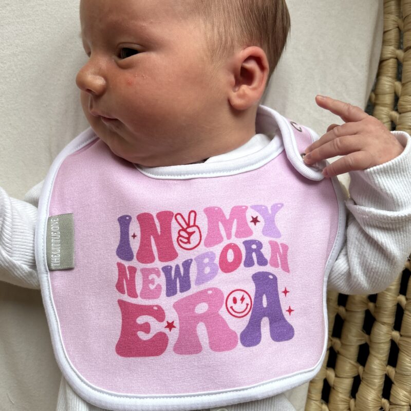 Round Bib | In My Newborn Era - Pink